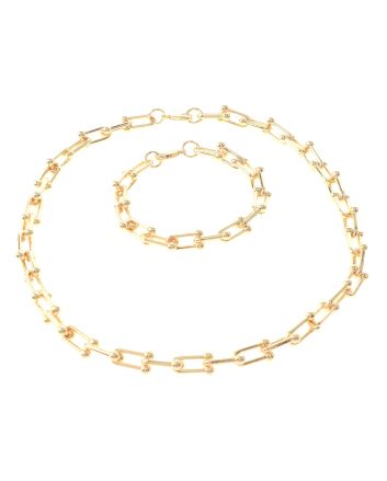 Gold Plated Necklace Bracelet Set