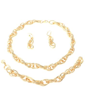 Gold Plated Necklace Bracelet Set