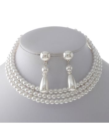 Synthetic Pearl Choker Set 