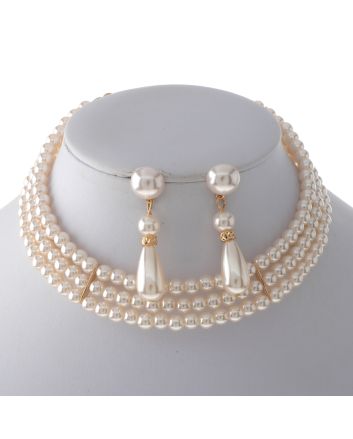 Synthetic Pearl Choker Set 