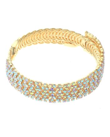 Rhinestone Stretch Cuff Bracelet 