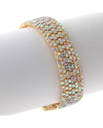 Rhinestone Stretch Cuff Bracelet 