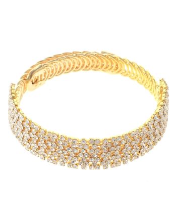 Rhinestone Stretch Cuff Bracelet 