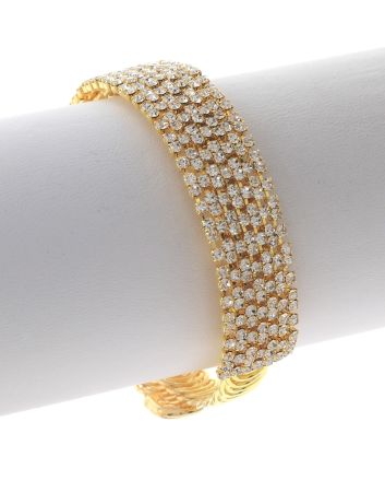 Rhinestone Stretch Cuff Bracelet 