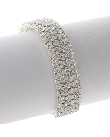 Rhinestone Stretch Cuff Bracelet 