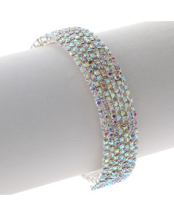 Rhinestone Stretch Cuff Bracelet 