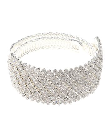 Rhinestone Stretch Cuff Bracelet 