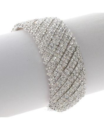 Rhinestone Stretch Cuff Bracelet 