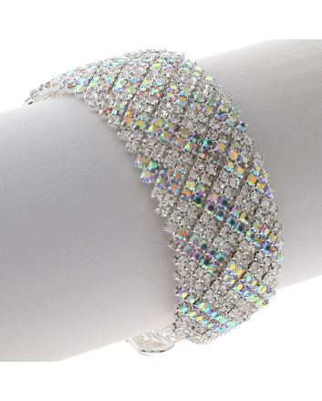 Rhinestone Stretch Cuff Bracelet 