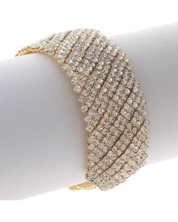 Rhinestone Stretch Cuff Bracelet 