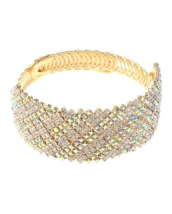 Rhinestone Stretch Cuff Bracelet 