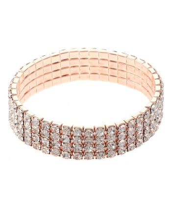 Rhinestone Stretch Bracelet / 4 Lines