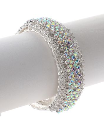 Rhinestone Stretch Cuff Bracelet  