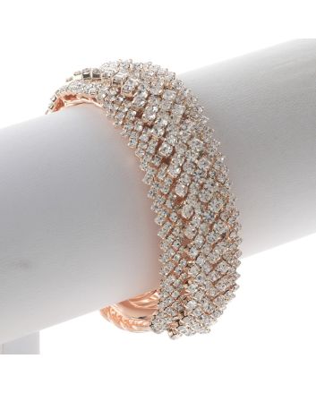 Rhinestone Stretch Cuff Bracelet  