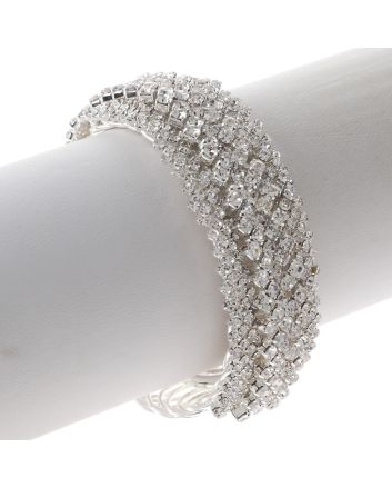Rhinestone Stretch Cuff Bracelet  