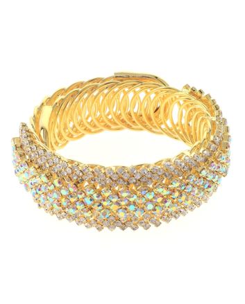 Rhinestone Stretch Cuff Bracelet  