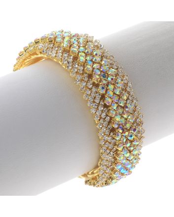 Rhinestone Stretch Cuff Bracelet  