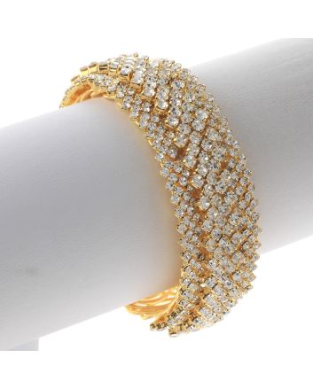 Rhinestone Stretch Cuff Bracelet  