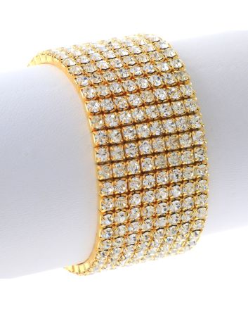 Rhinestone Stretch Bracelet / 8 Lines