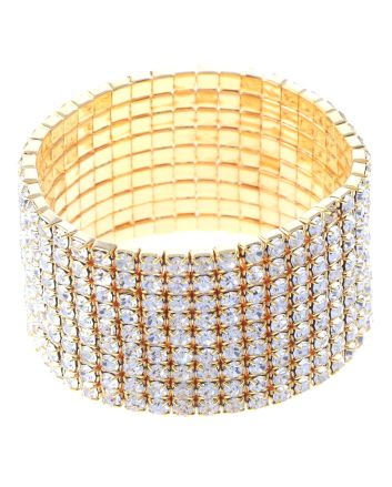 Rhinestone Stretch Bracelet / 9 Lines