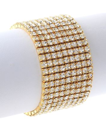 Rhinestone Stretch Bracelet / 9 Lines