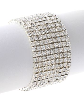 Rhinestone Stretch Bracelet / 9 Lines
