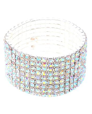 Rhinestone Stretch Bracelet / 9 Lines