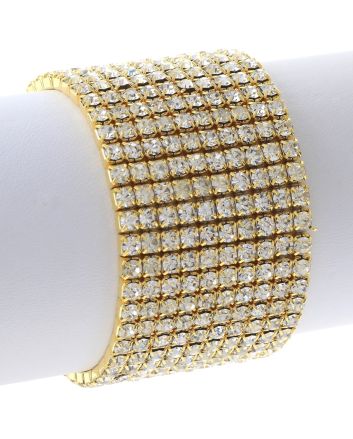 Rhinestone Stretch Bracelet / 10 Lines