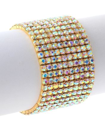 Rhinestone Stretch Bracelet / 10 Lines