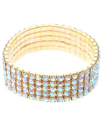 Rhinestone Stretch Bracelet / 5 Lines