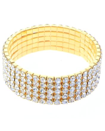 Rhinestone Stretch Bracelet / 5 Lines