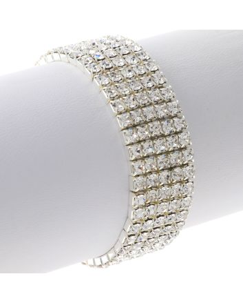 Rhinestone Stretch Bracelet / 5 Lines