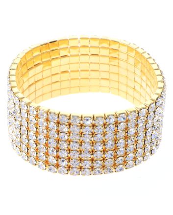 Rhinestone Stretch Bracelet / 7 Lines