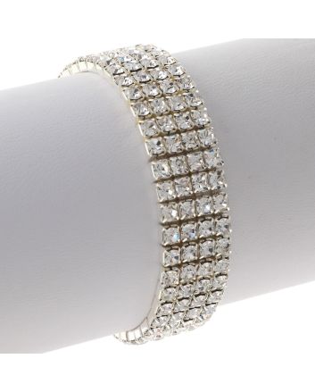 Rhinestone Stretch Bracelet / 4 Lines