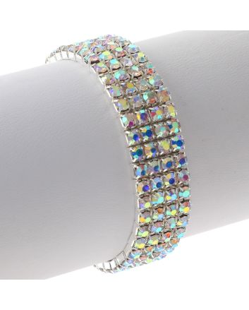 Rhinestone Stretch Bracelet / 4 Lines