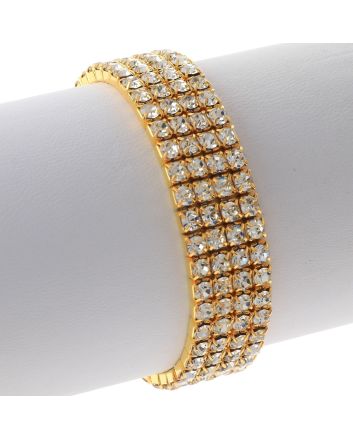 Rhinestone Stretch Bracelet / 4 Lines