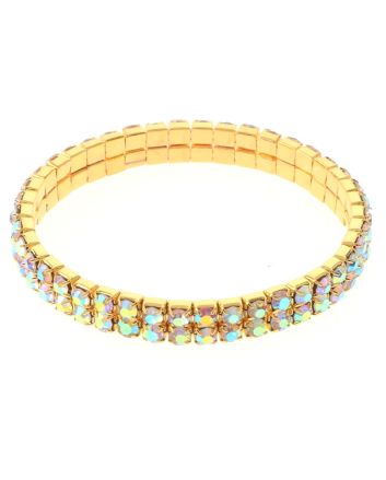 Rhinestone Stretch Bracelet / 2 Lines