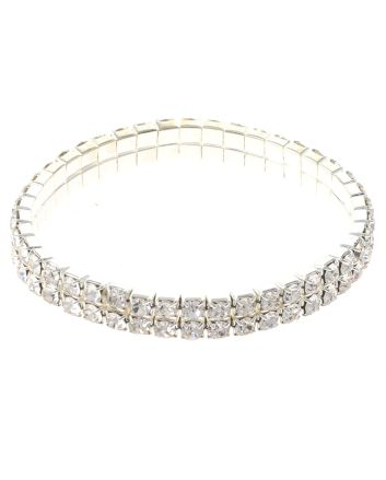 Rhinestone Stretch Bracelet / 2 Lines
