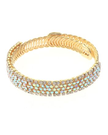 Rhinestone Stretch Cuff Bracelet 