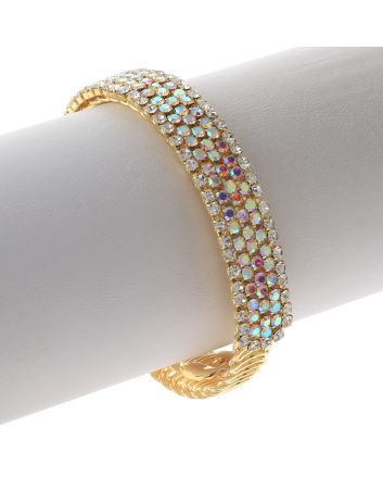 Rhinestone Stretch Cuff Bracelet 