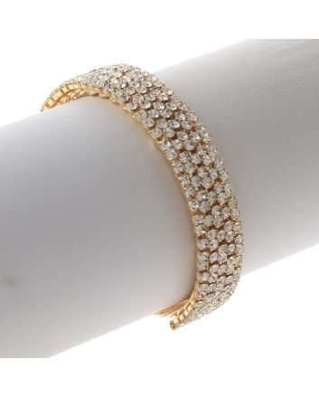 Rhinestone Stretch Cuff Bracelet 