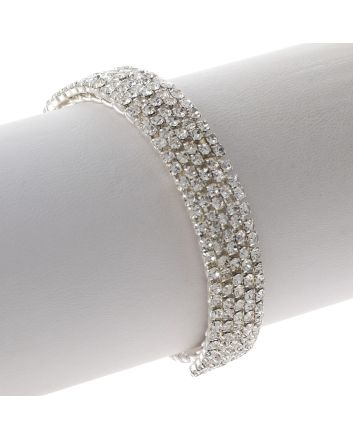 Rhinestone Stretch Cuff Bracelet 