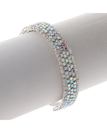 Rhinestone Stretch Cuff Bracelet 