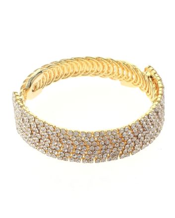 Rhinestone Stretch Cuff Bracelet 