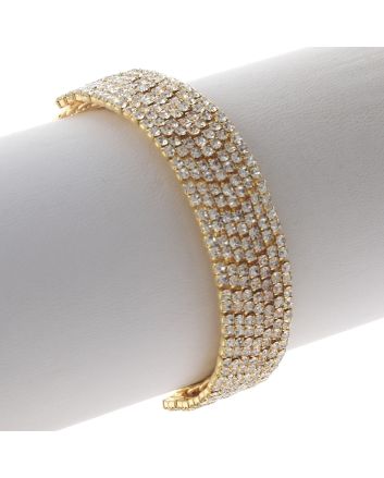 Rhinestone Stretch Cuff Bracelet 