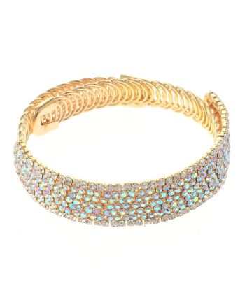 Rhinestone Stretch Cuff Bracelet 