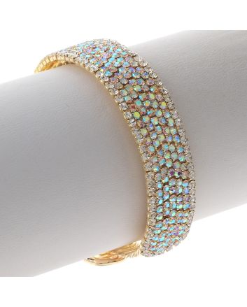 Rhinestone Stretch Cuff Bracelet 