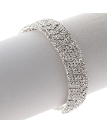 Rhinestone Stretch Cuff Bracelet 