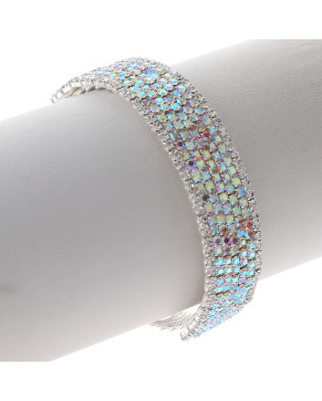 Rhinestone Stretch Cuff Bracelet 