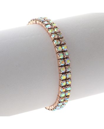Rhinestone Stretch Bracelet / 2 Lines